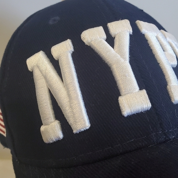 NYPD God Bless America By Colosseum White Navy Blue Baseball Hat Cap - Picture 3 of 14